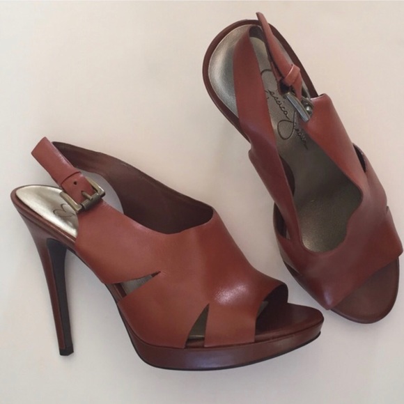 jessica simpson cognac heels